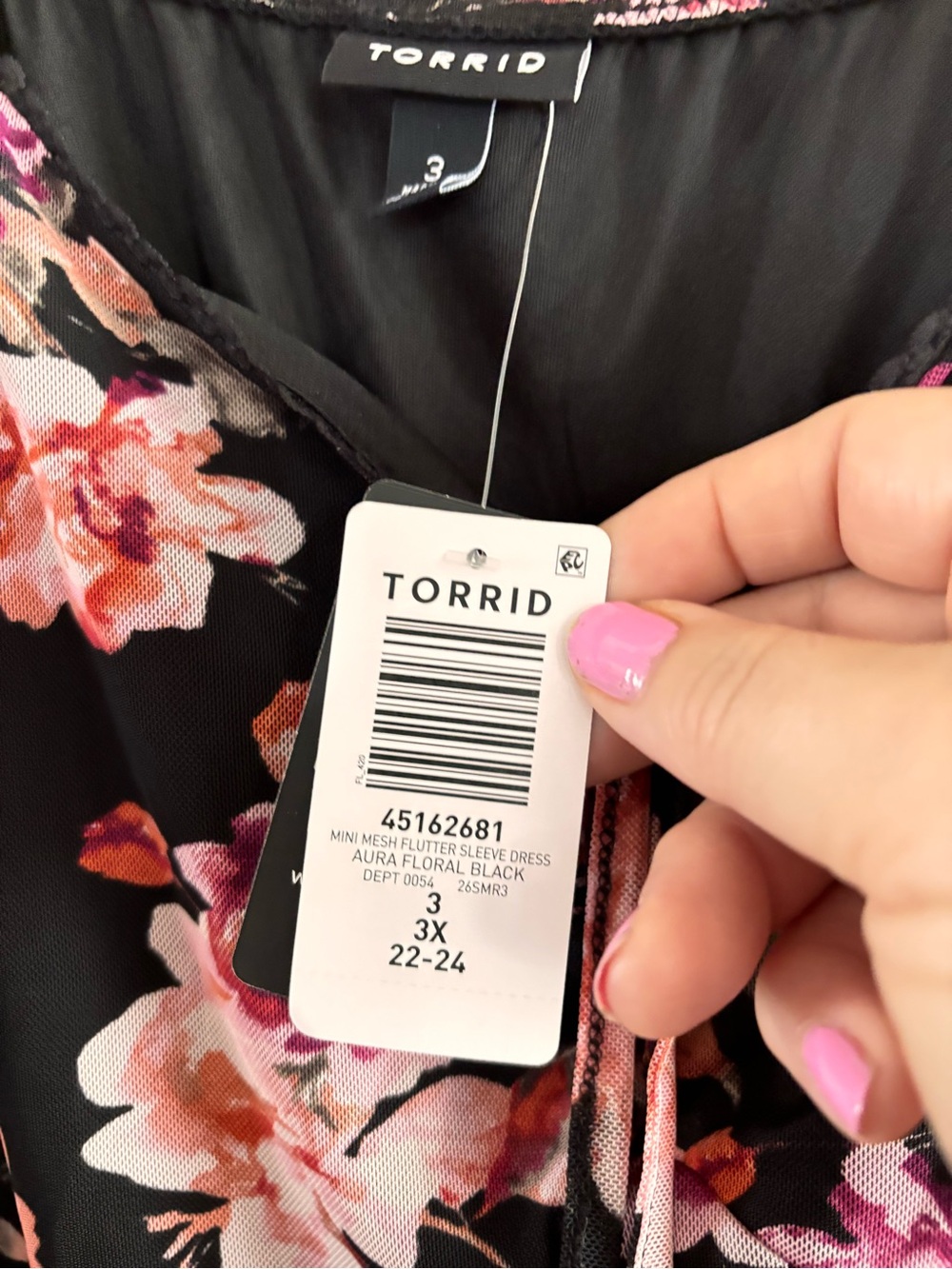 torrid Black Midi Dress with Pink Floral Print - Picture 6 of 13